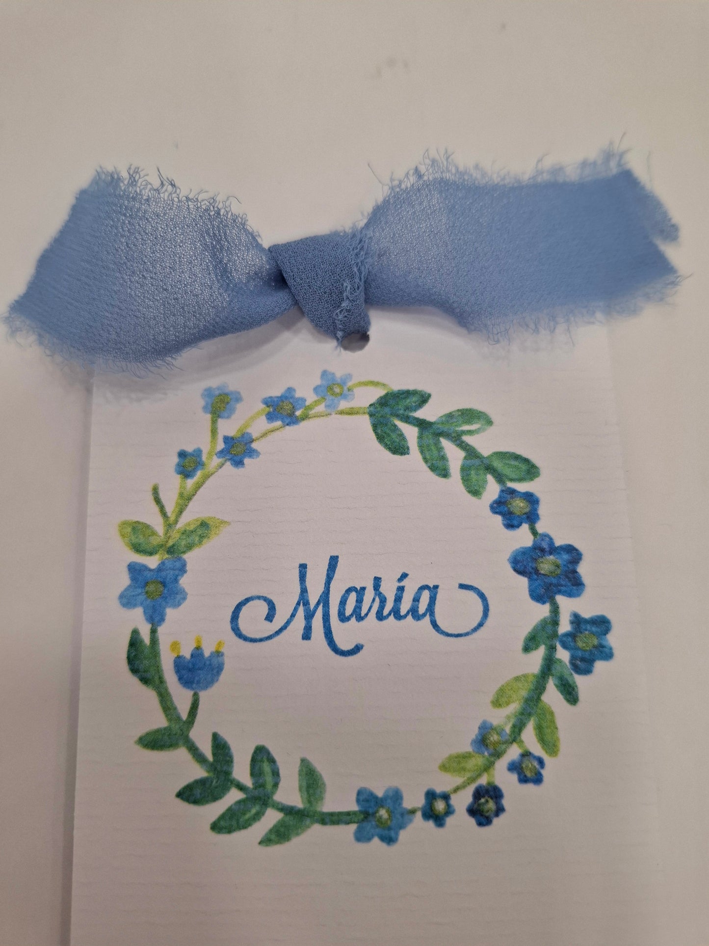 Lote 16 RECORDATORIOS MODELO CORONA AZUL