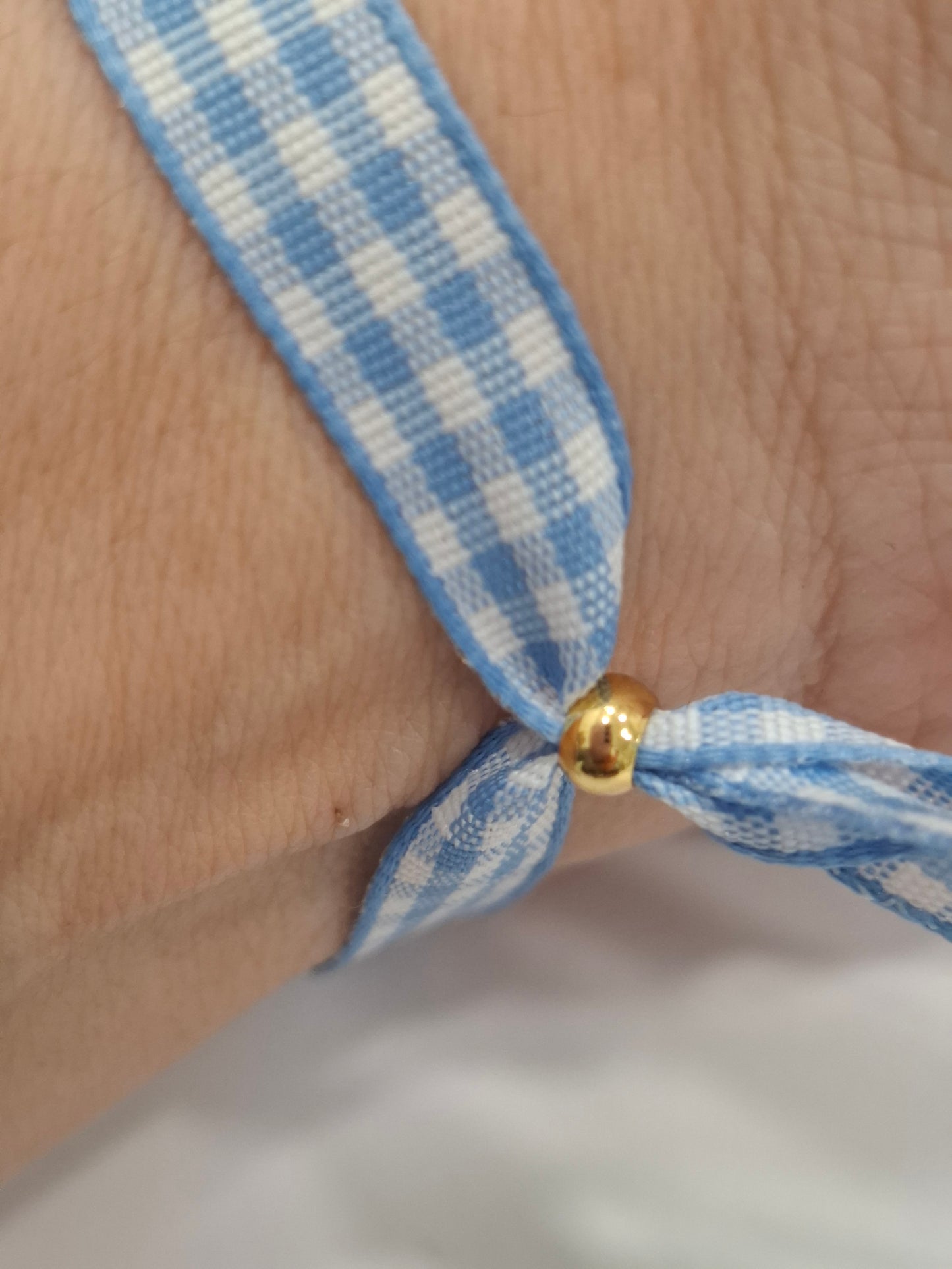 Pulsera cuadro Vichy VIRGEN NIÑA ACERO INOXIDABLE