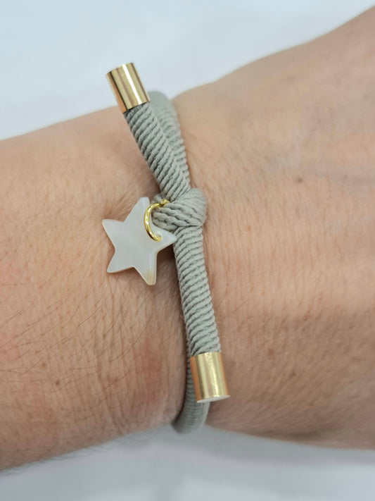 Pulsera nudo ESTRELLA NÁCAR