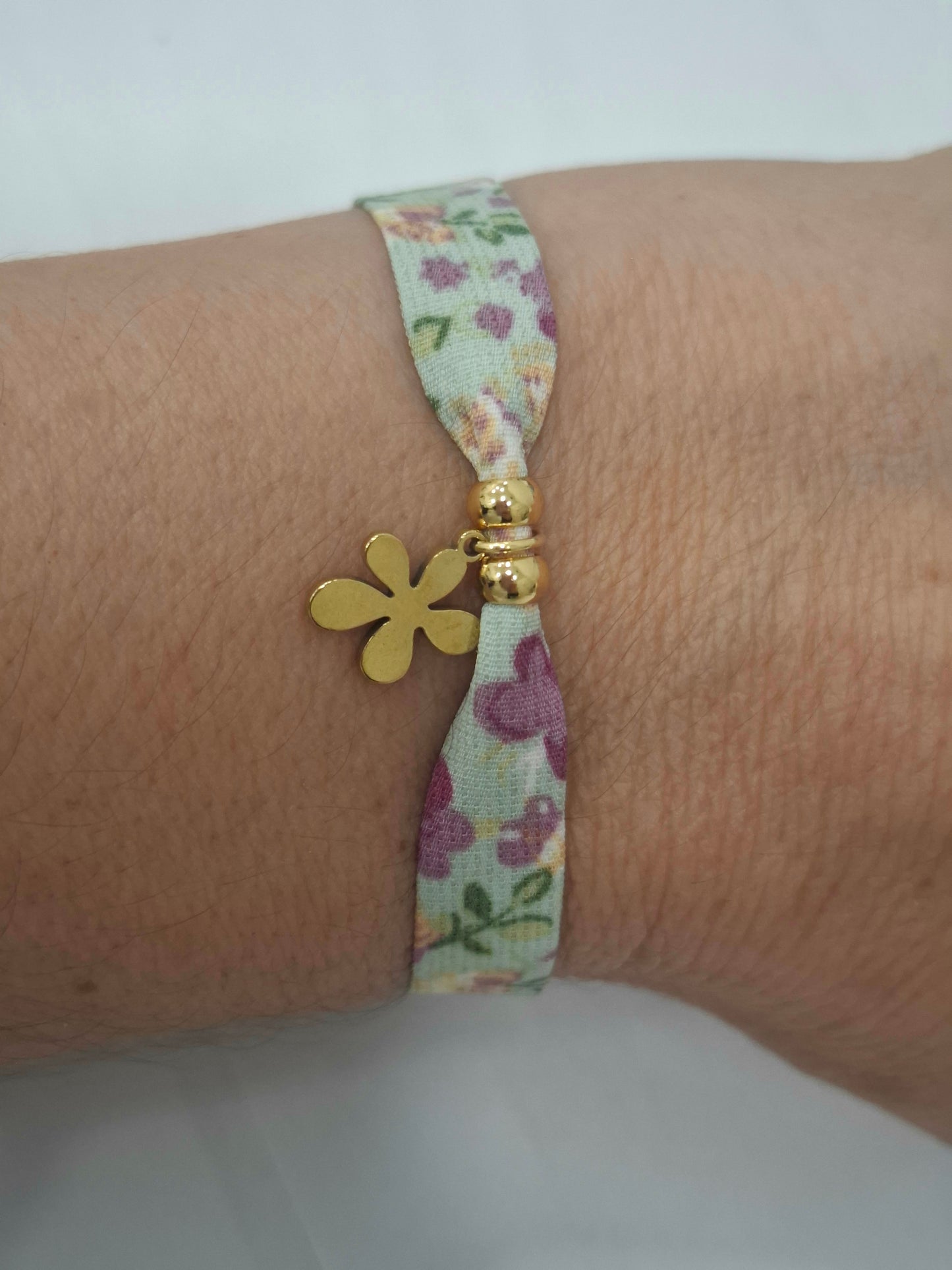 Pulsera liberty FLOR acero inoxidable