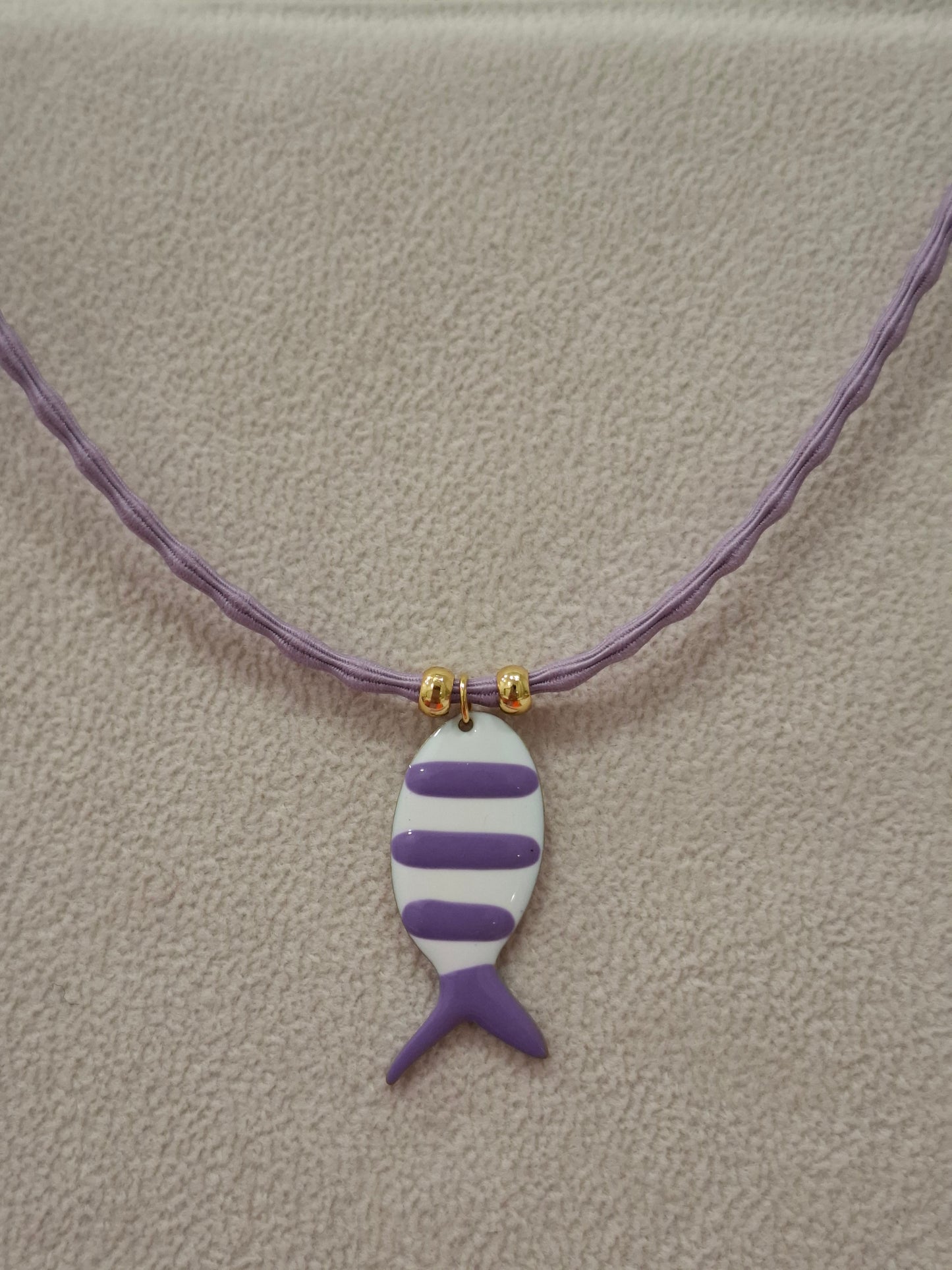 Collar elástico PEZ ESMALTADO ACERO INOXIDABLE