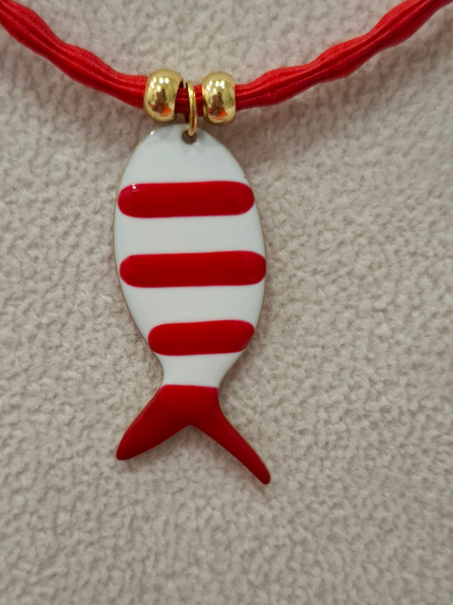 Collar elástico PEZ ESMALTADO ACERO INOXIDABLE