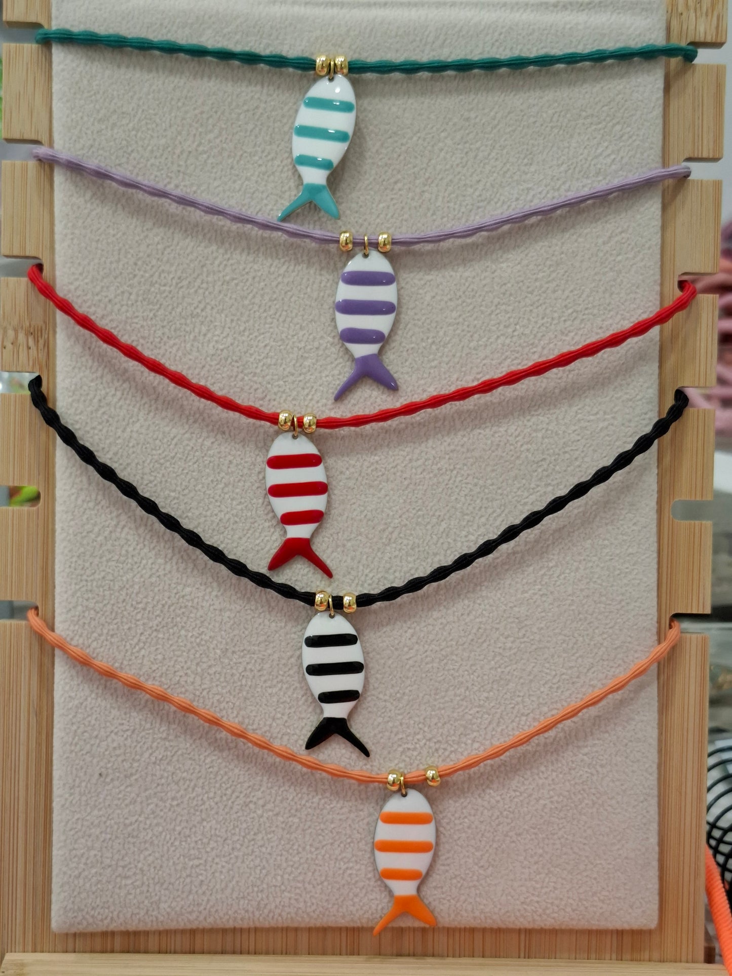 Collar elástico PEZ ESMALTADO ACERO INOXIDABLE