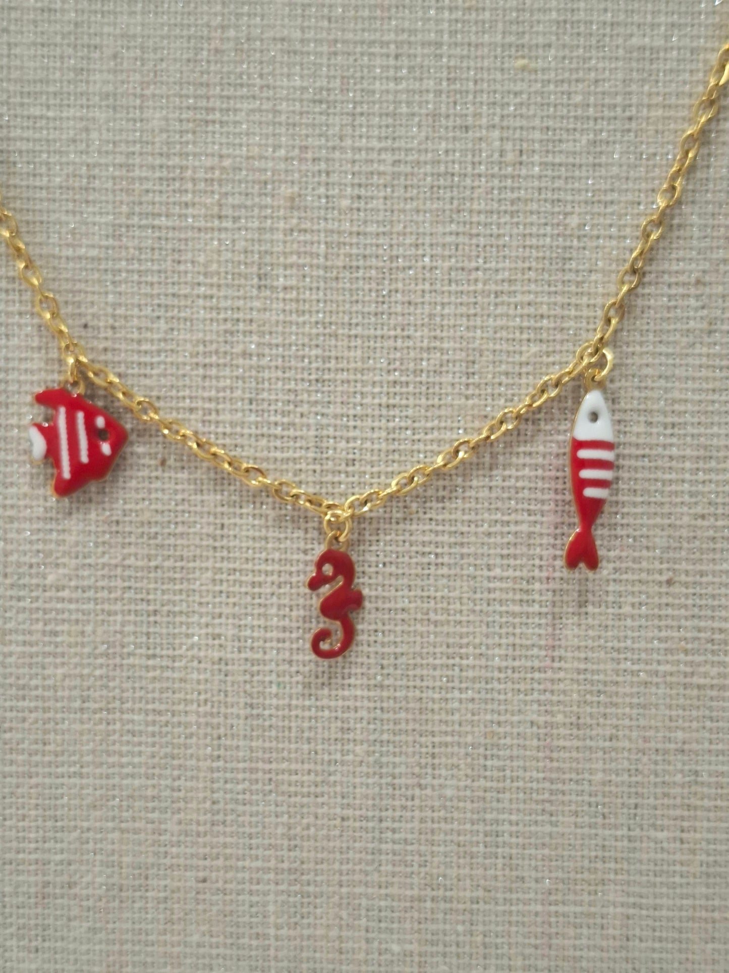 Collar acero PECES ROJO