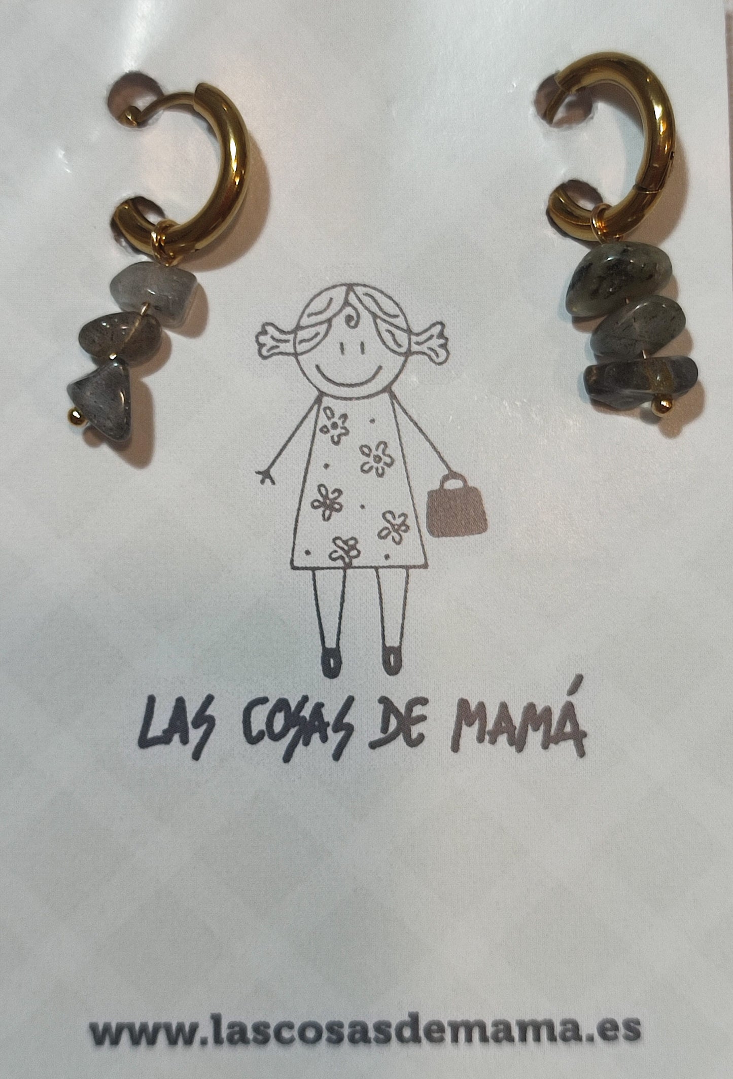 Pendientes DAMA CUARZO GRIS