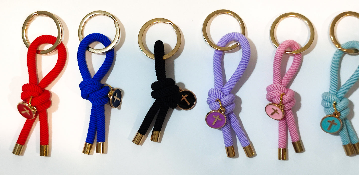POR ENCARGO-Llavero nudo CRUZ