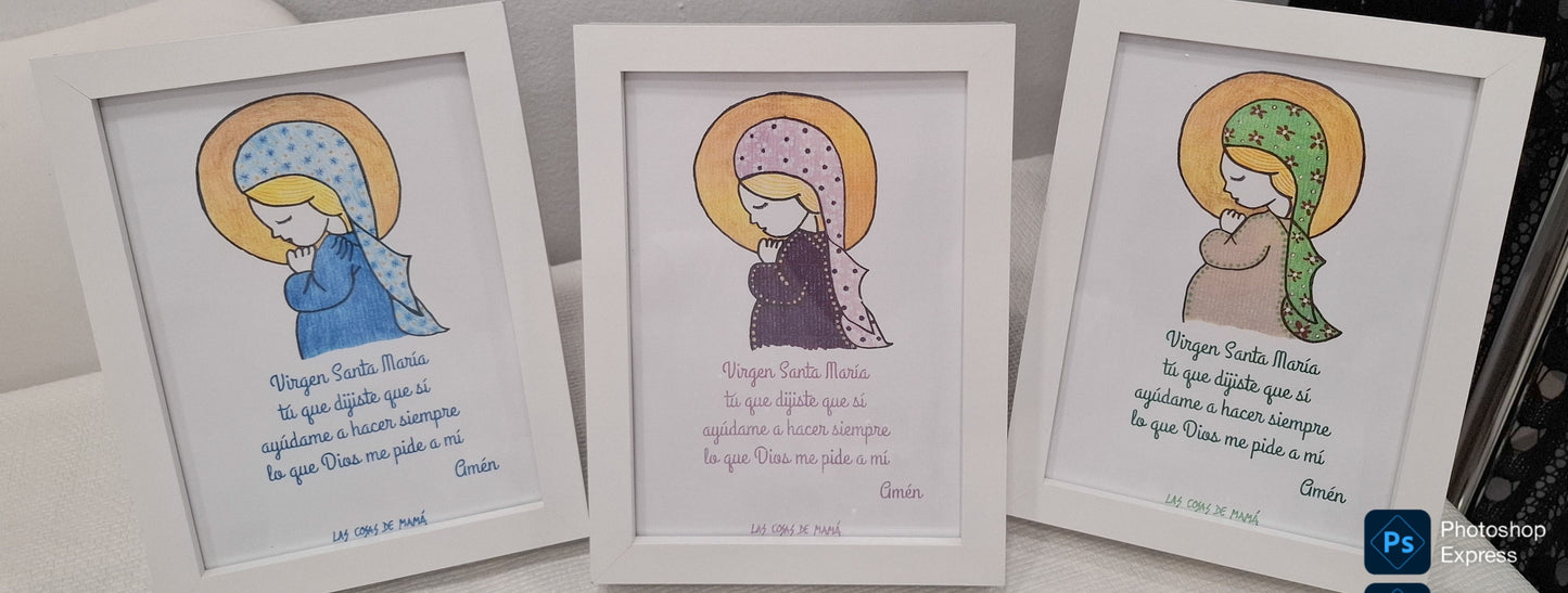 Cuadro Virgen Niña PÚRPURA