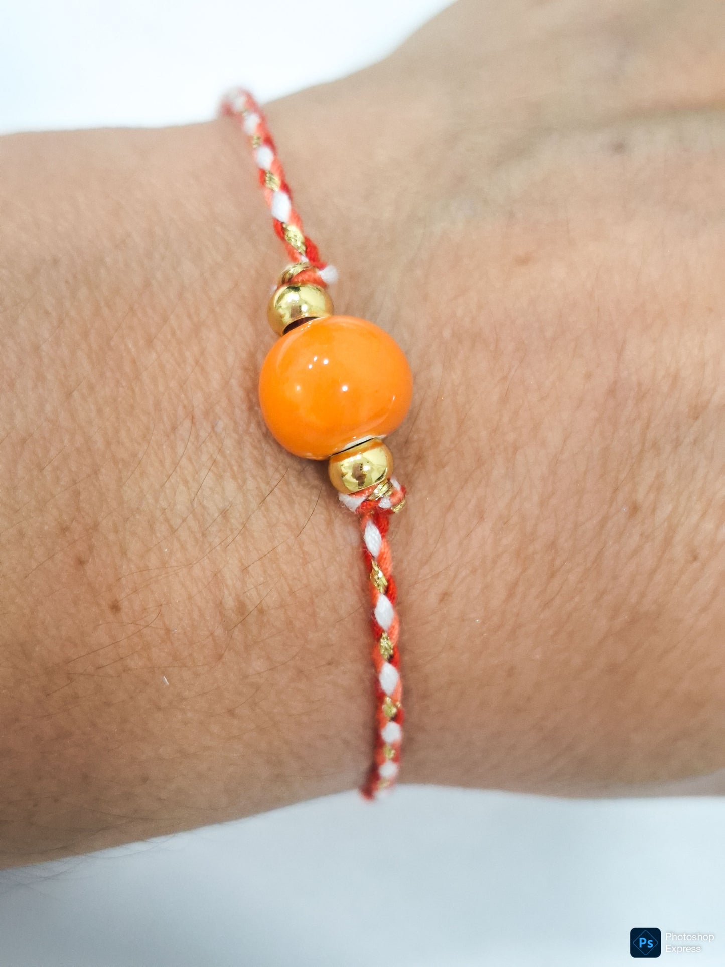 Pulsera BOLA cerámica hilo
