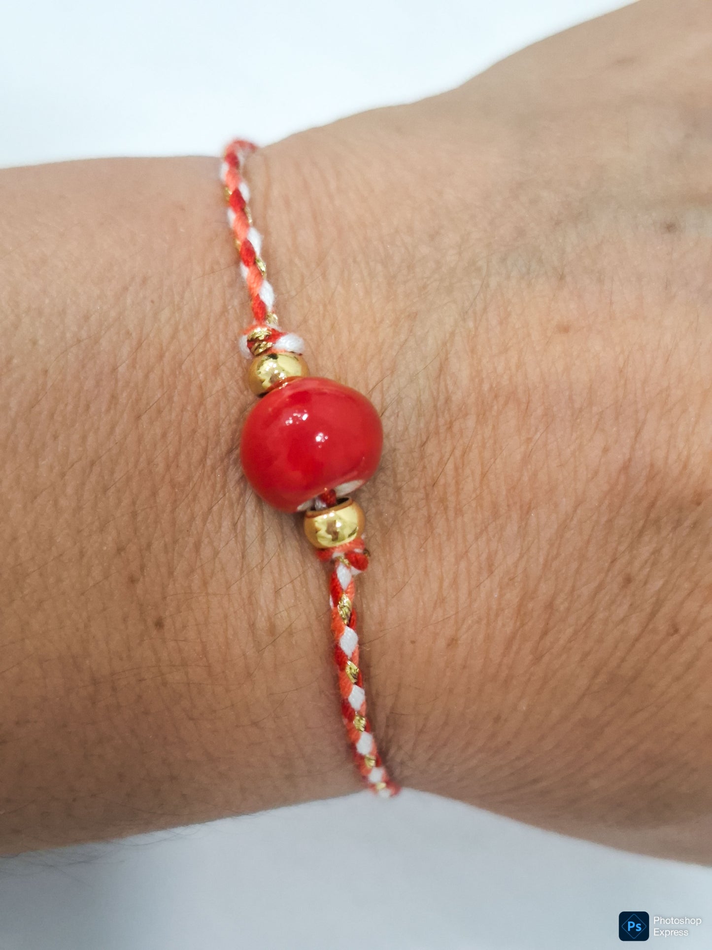 Pulsera BOLA cerámica hilo
