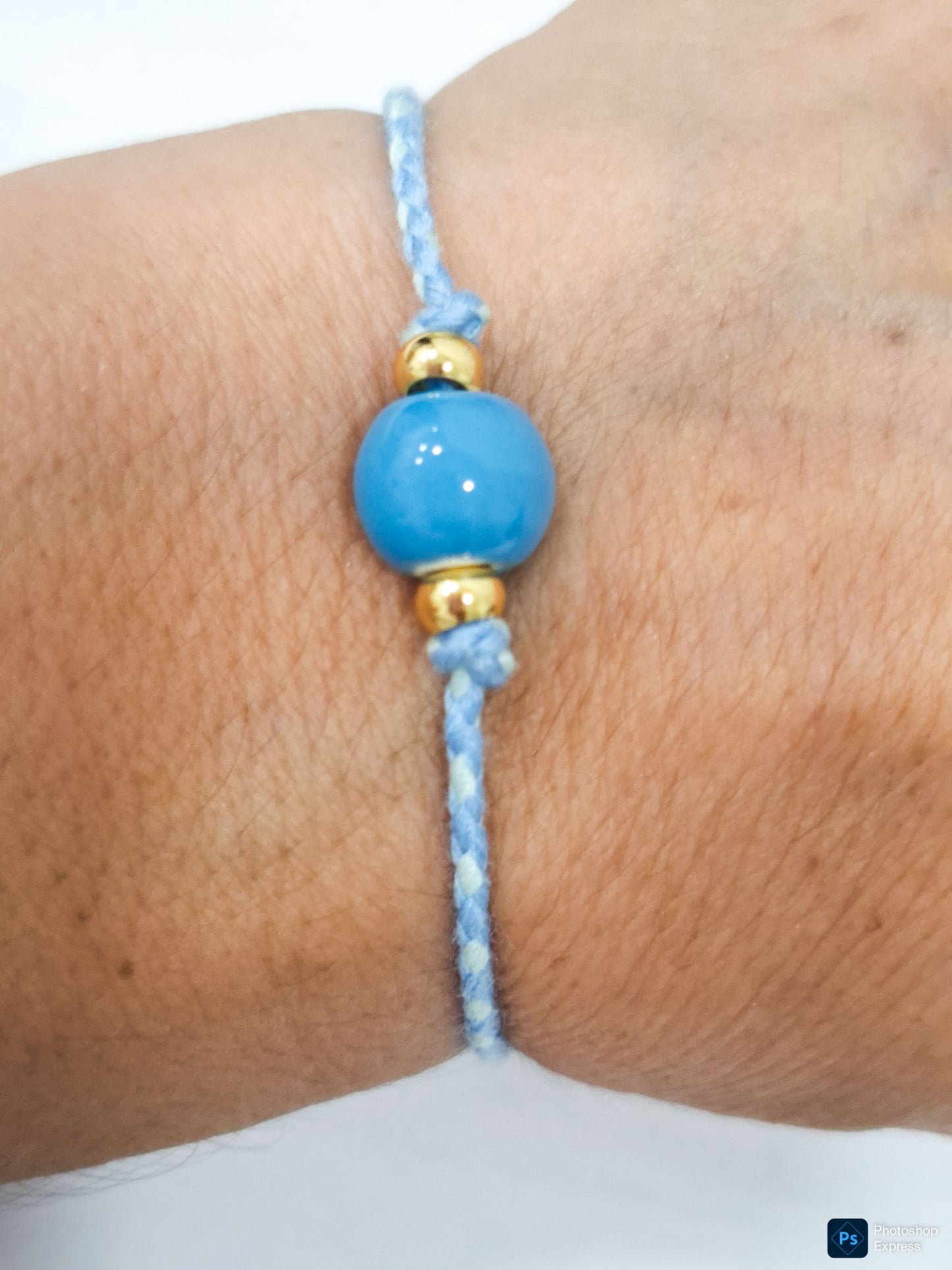 Pulsera BOLA cerámica hilo