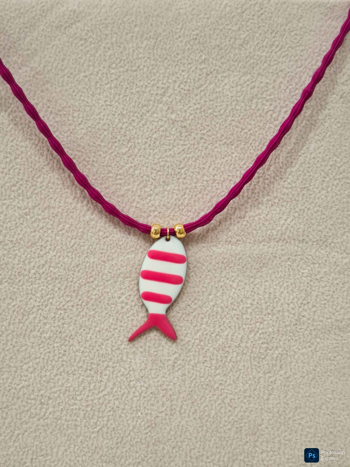 Collar elástico PEZ ESMALTADO ACERO INOXIDABLE