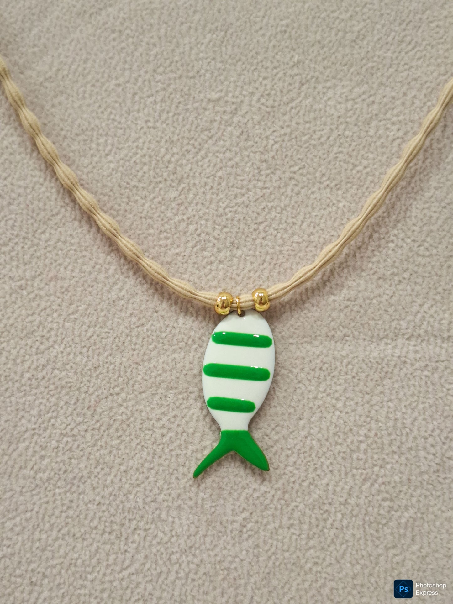 Collar elástico PEZ ESMALTADO ACERO INOXIDABLE