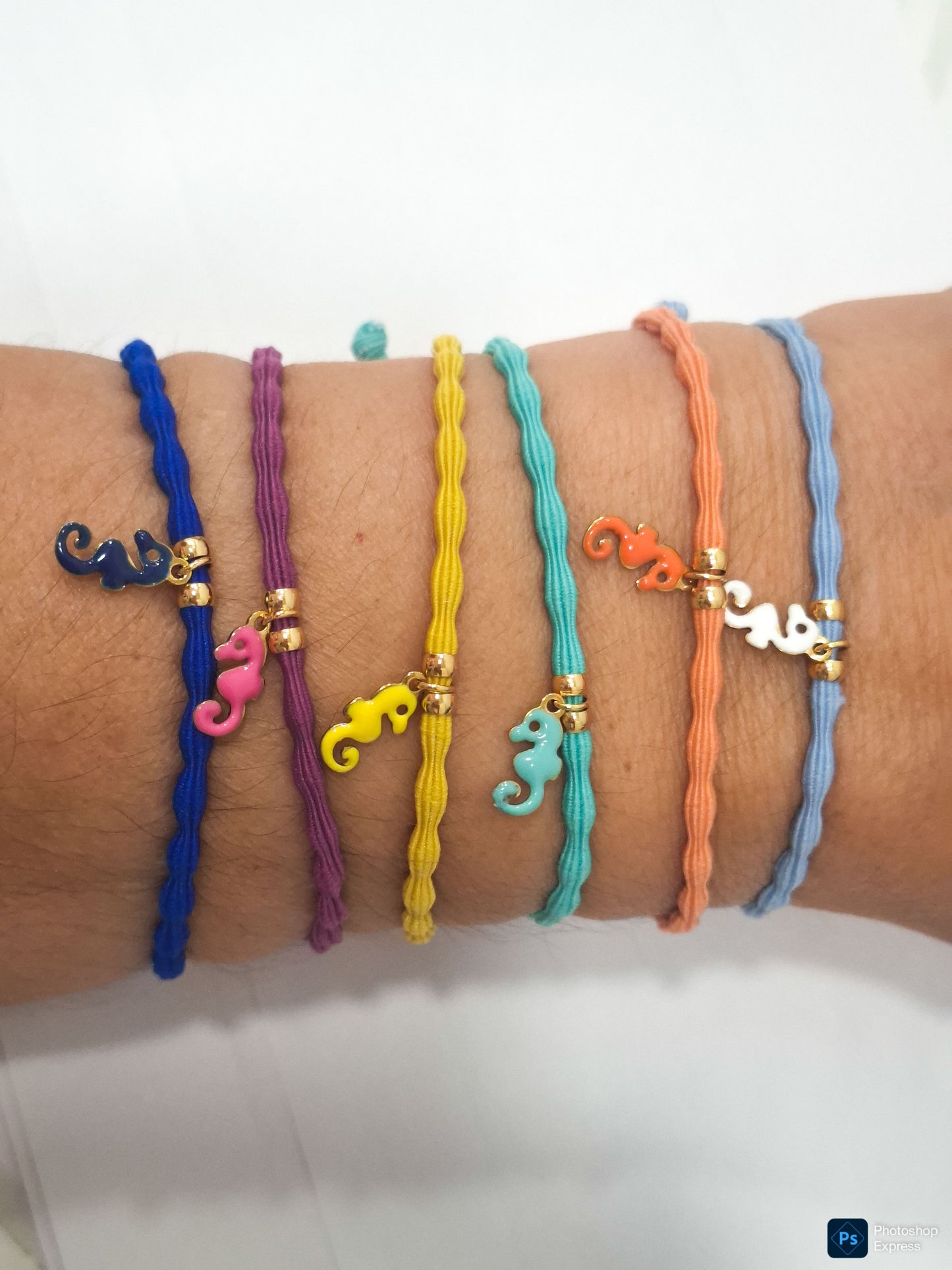 Pulsera CABALLITO MAR ESMALTADO y ACERO INOXIDABLE