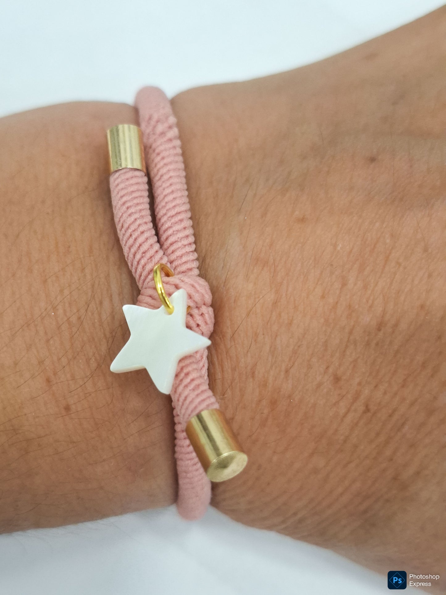 Pulsera nudo ESTRELLA NÁCAR