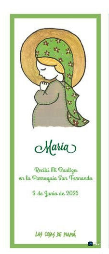 Recordatorio / Separapáginas VIRGEN NIÑA BAUTIZO borde