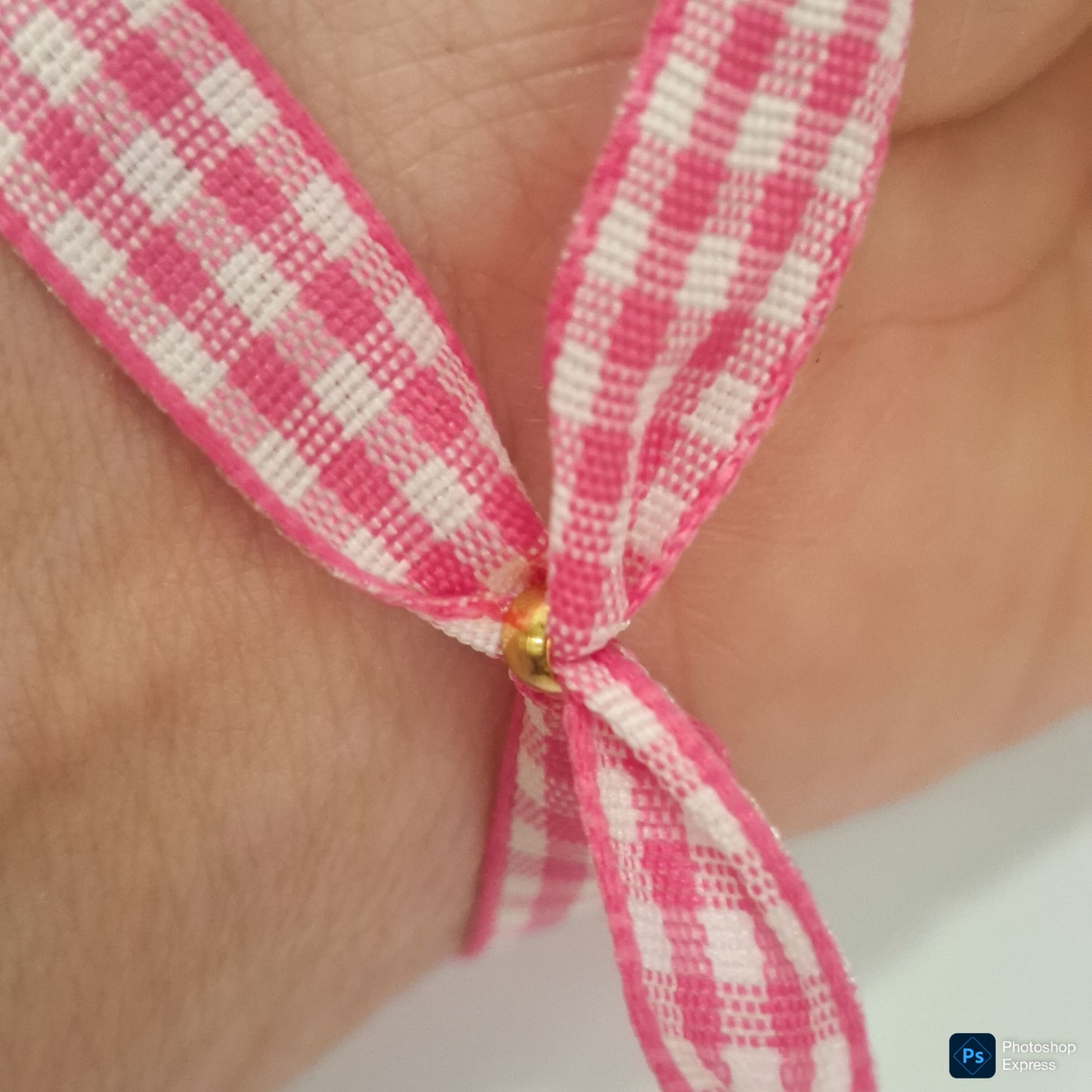 Pulsera cuadro Vichy VIRGEN NIÑA ACRÍLICA