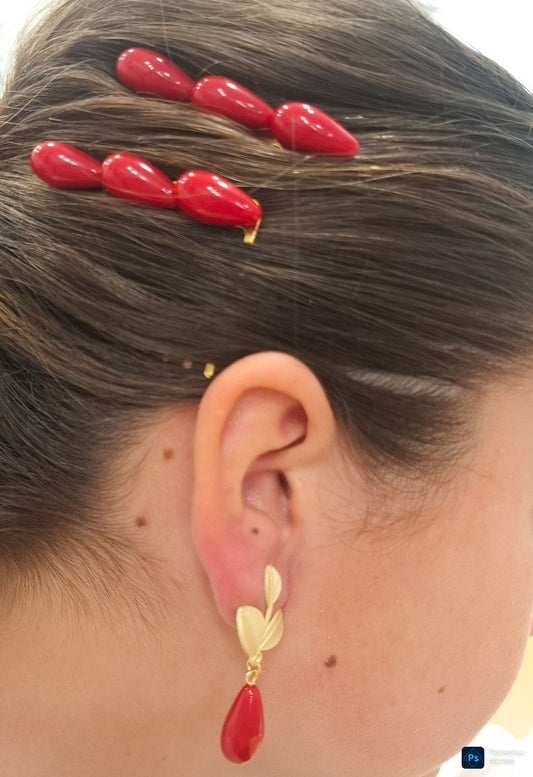 Pendientes lágrimas ROJOS