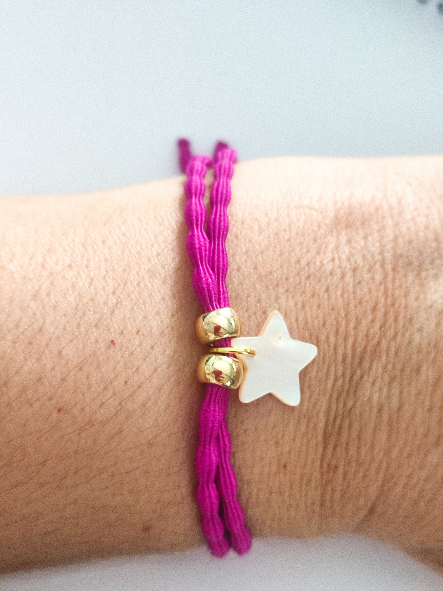 Pulsera elástica ESTRELLA NÁCAR