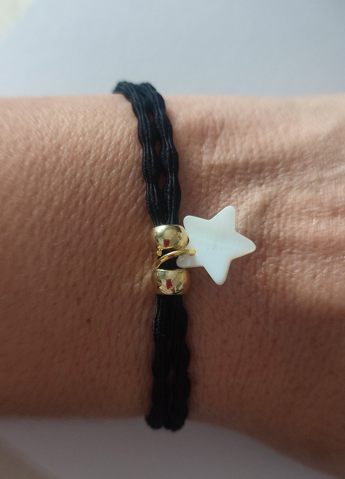 Pulsera elástica ESTRELLA NÁCAR