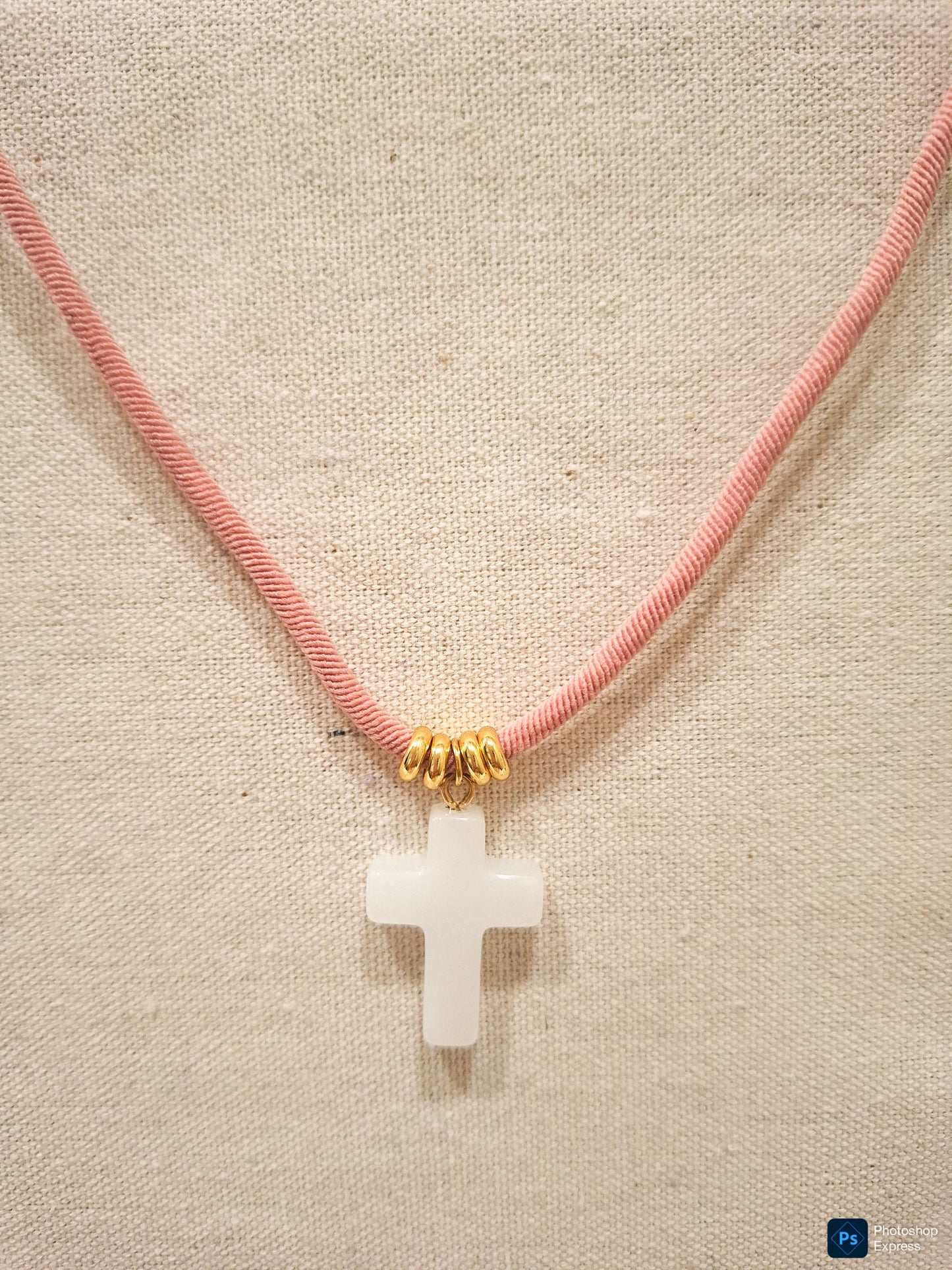 Collar elástico Cruz PIEDRA