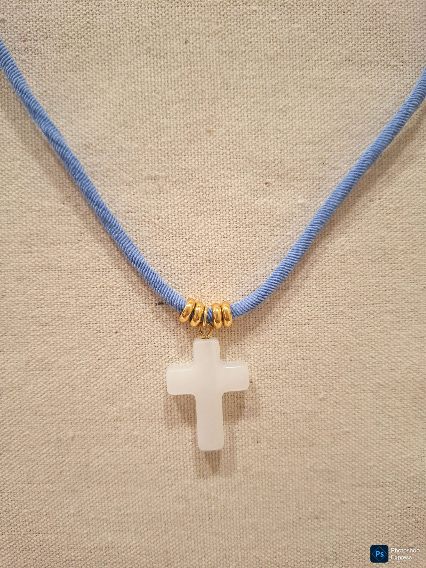 Collar elástico Cruz PIEDRA