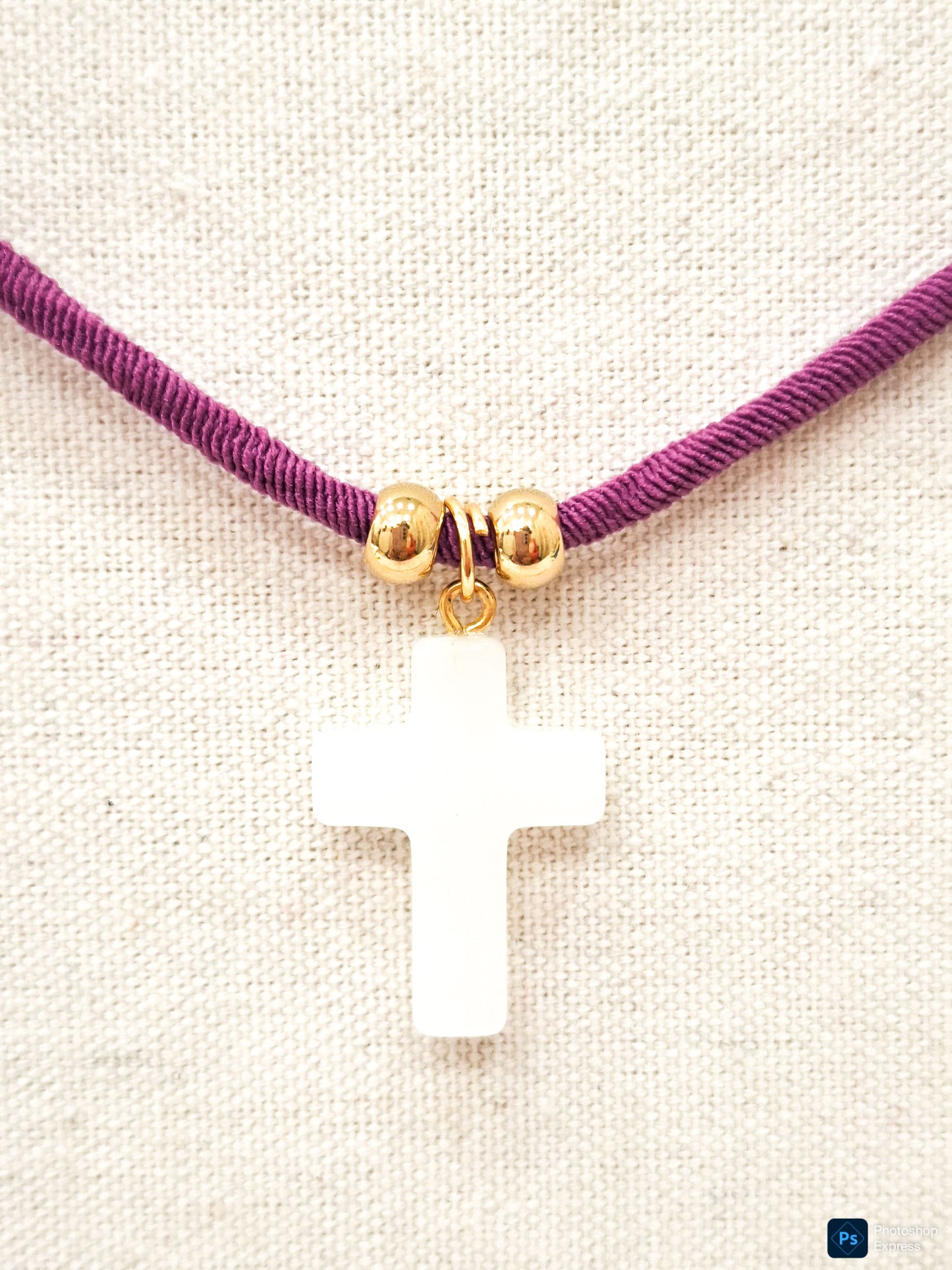 Collar elástico Cruz PIEDRA