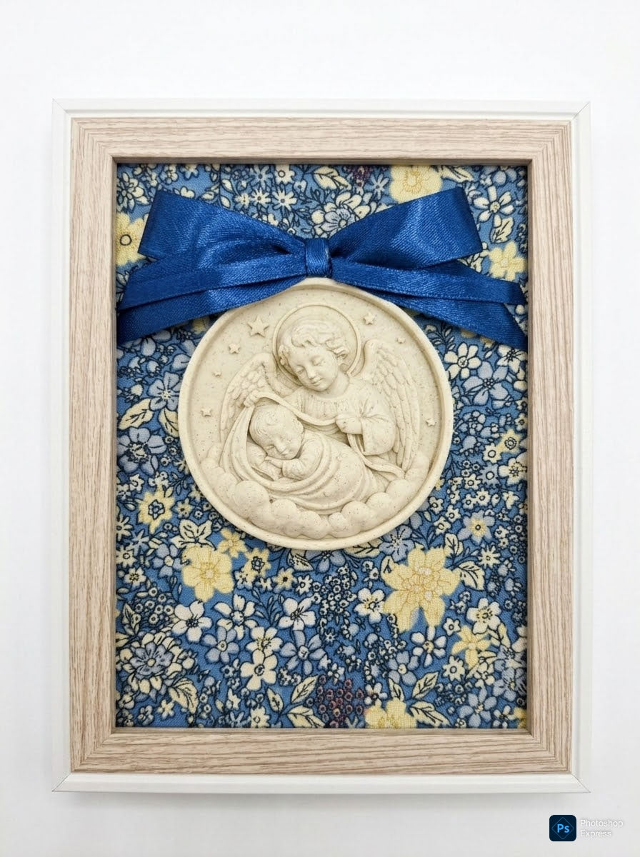 Cuadro Medallón Ángel con niño