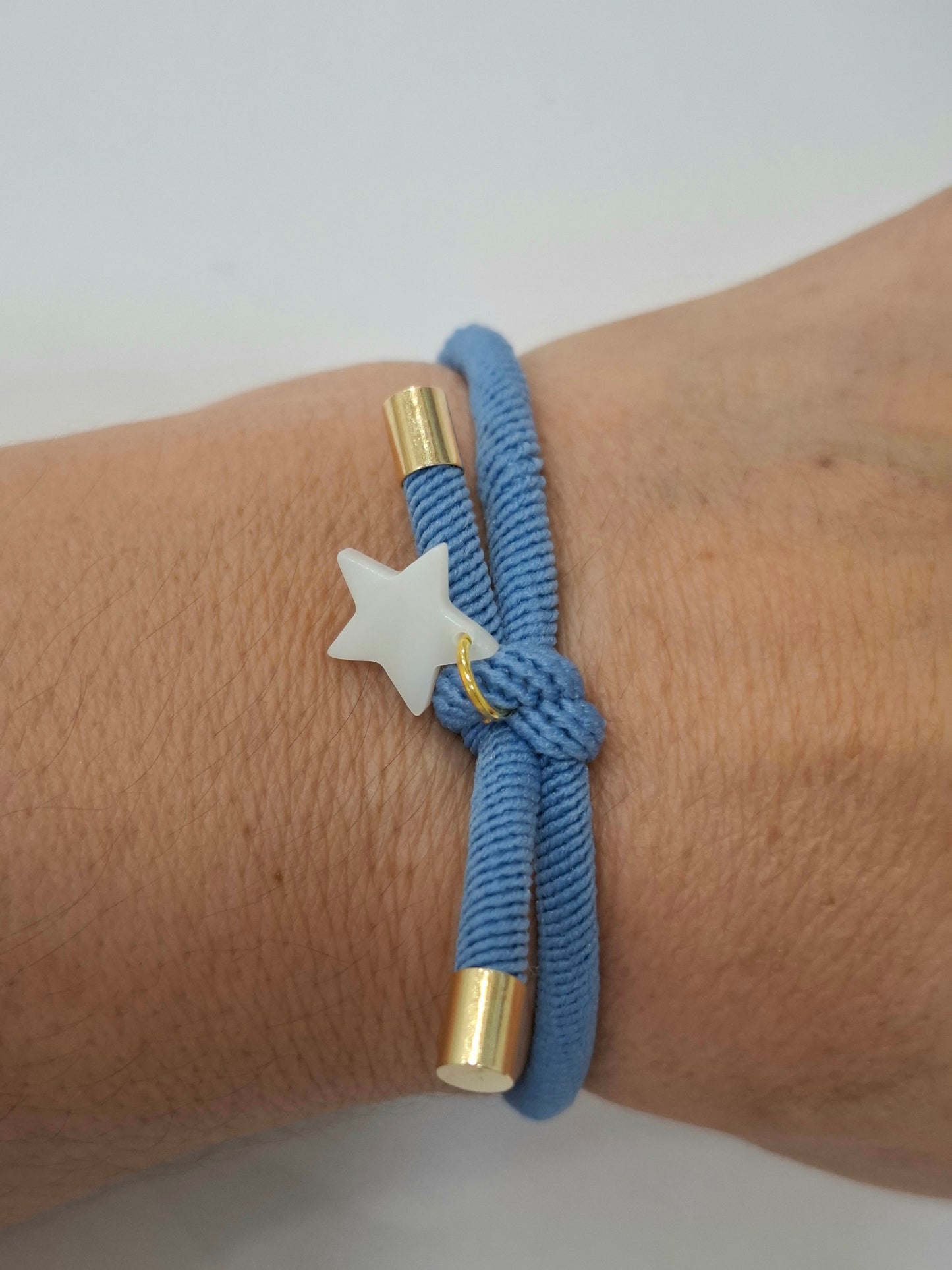 Pulsera nudo ESTRELLA NÁCAR
