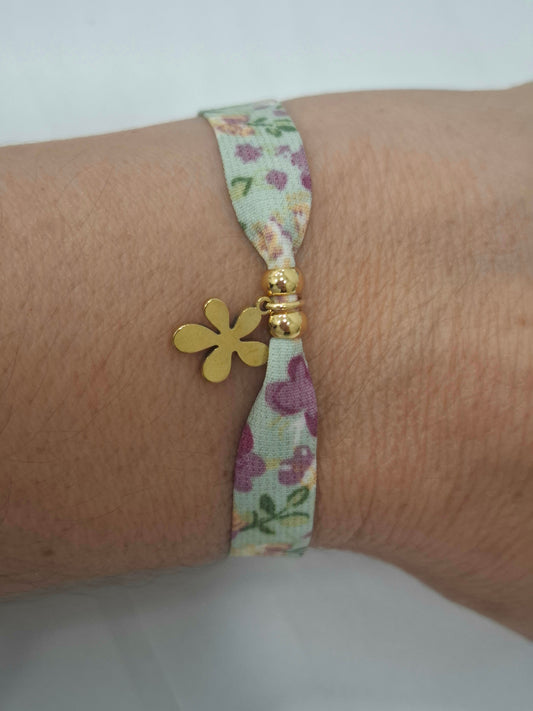 Pulsera liberty FLOR acero inoxidable