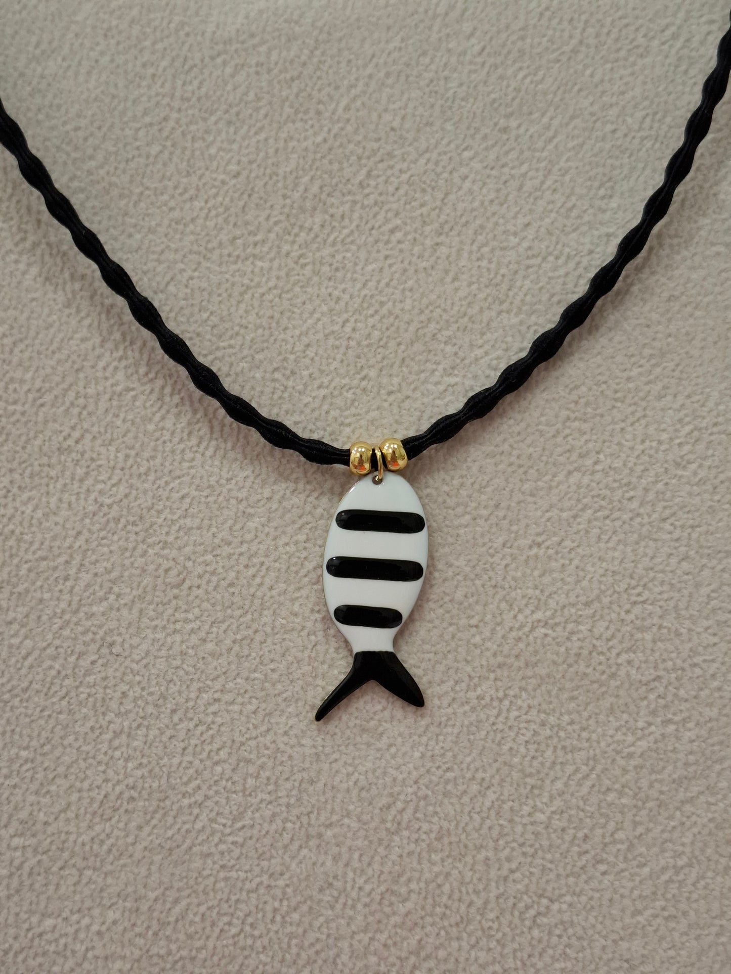 Collar elástico PEZ ESMALTADO ACERO INOXIDABLE