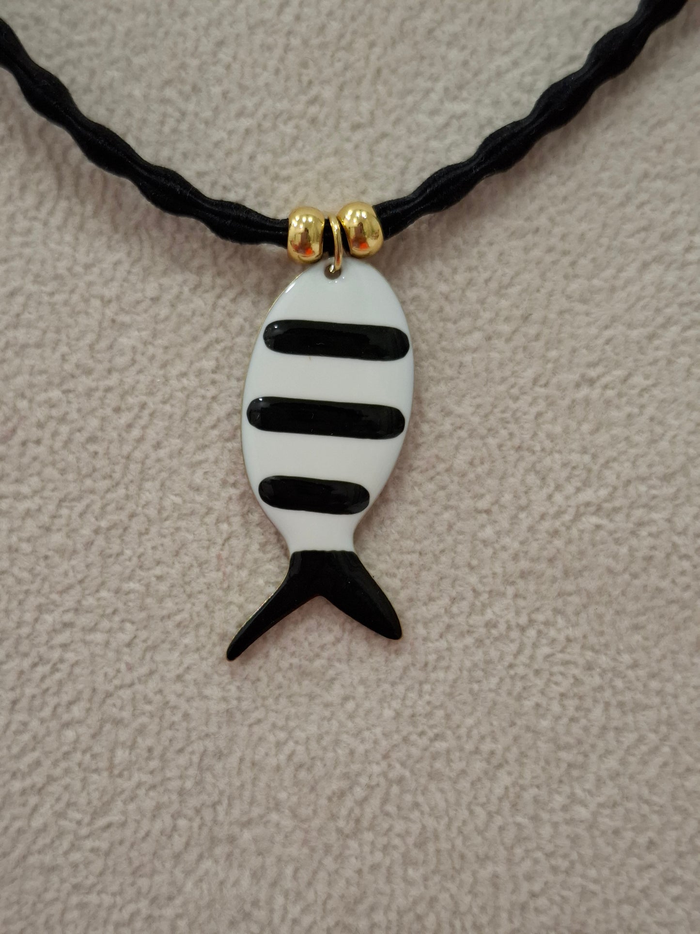 Collar elástico PEZ ESMALTADO ACERO INOXIDABLE