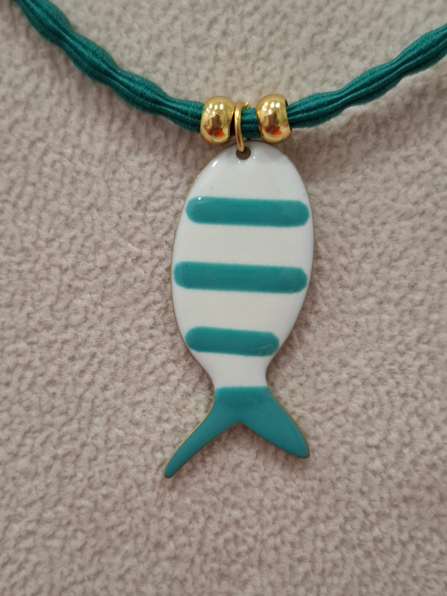 Collar elástico PEZ ESMALTADO ACERO INOXIDABLE