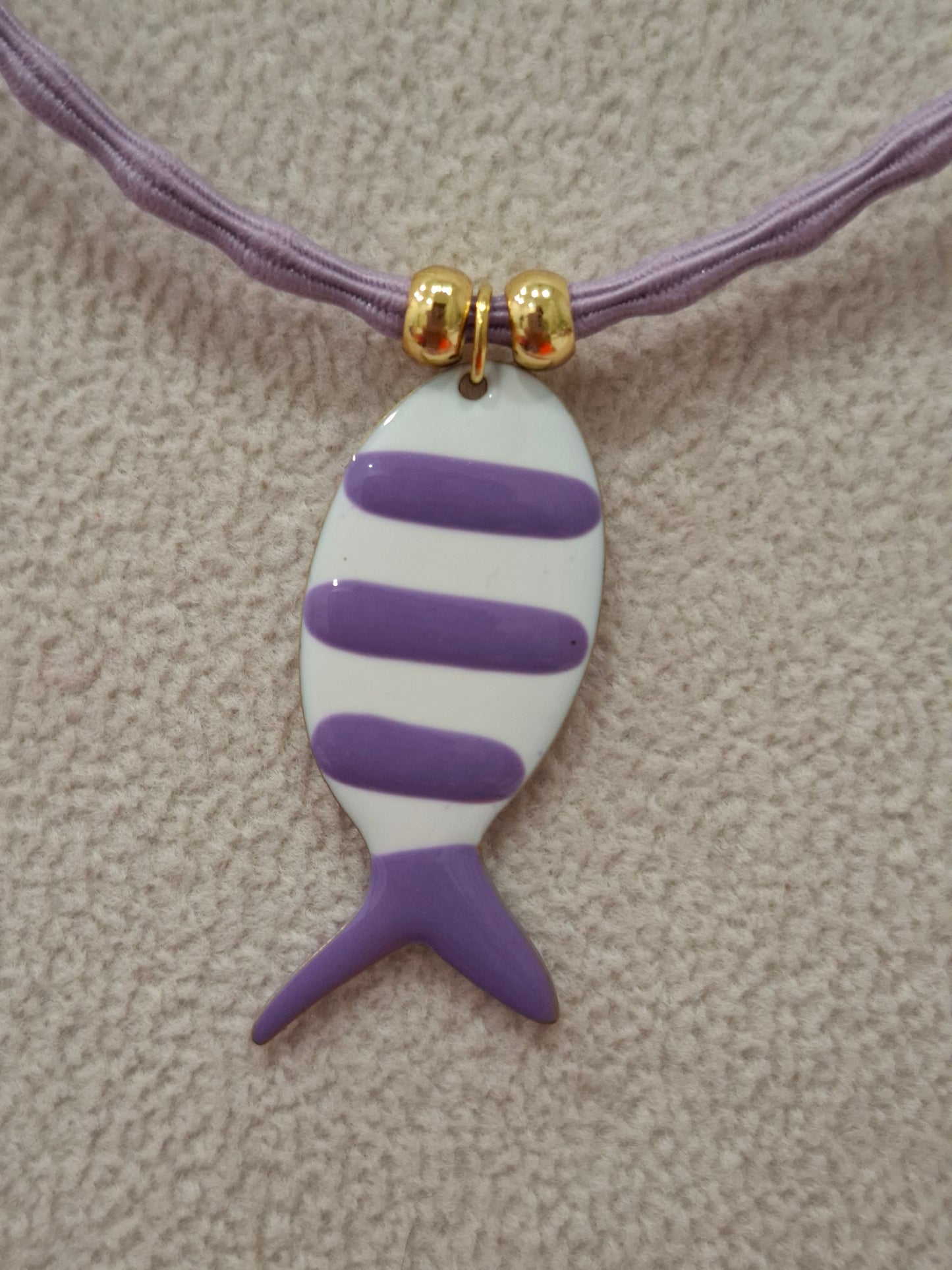 Collar elástico PEZ ESMALTADO ACERO INOXIDABLE