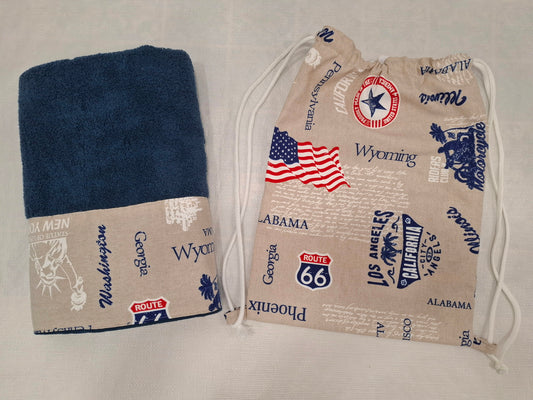 Mochila y toalla AMÉRICA