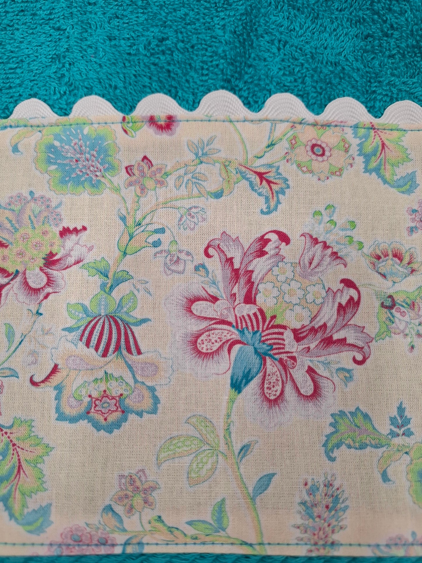 Toalla FLORAL turquesa