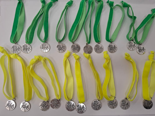 Lote completo 20 pulseras terciopelo ELÁSTICO NIÑA COMUNIÓN amarillas flúor y verdes