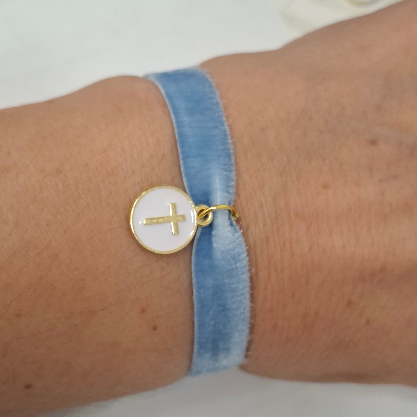 Pulsera terciopelo ELÁSTICO CRUZ