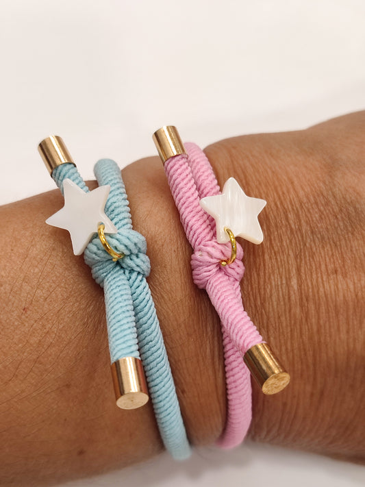 Pulsera nudo ESTRELLA NÁCAR