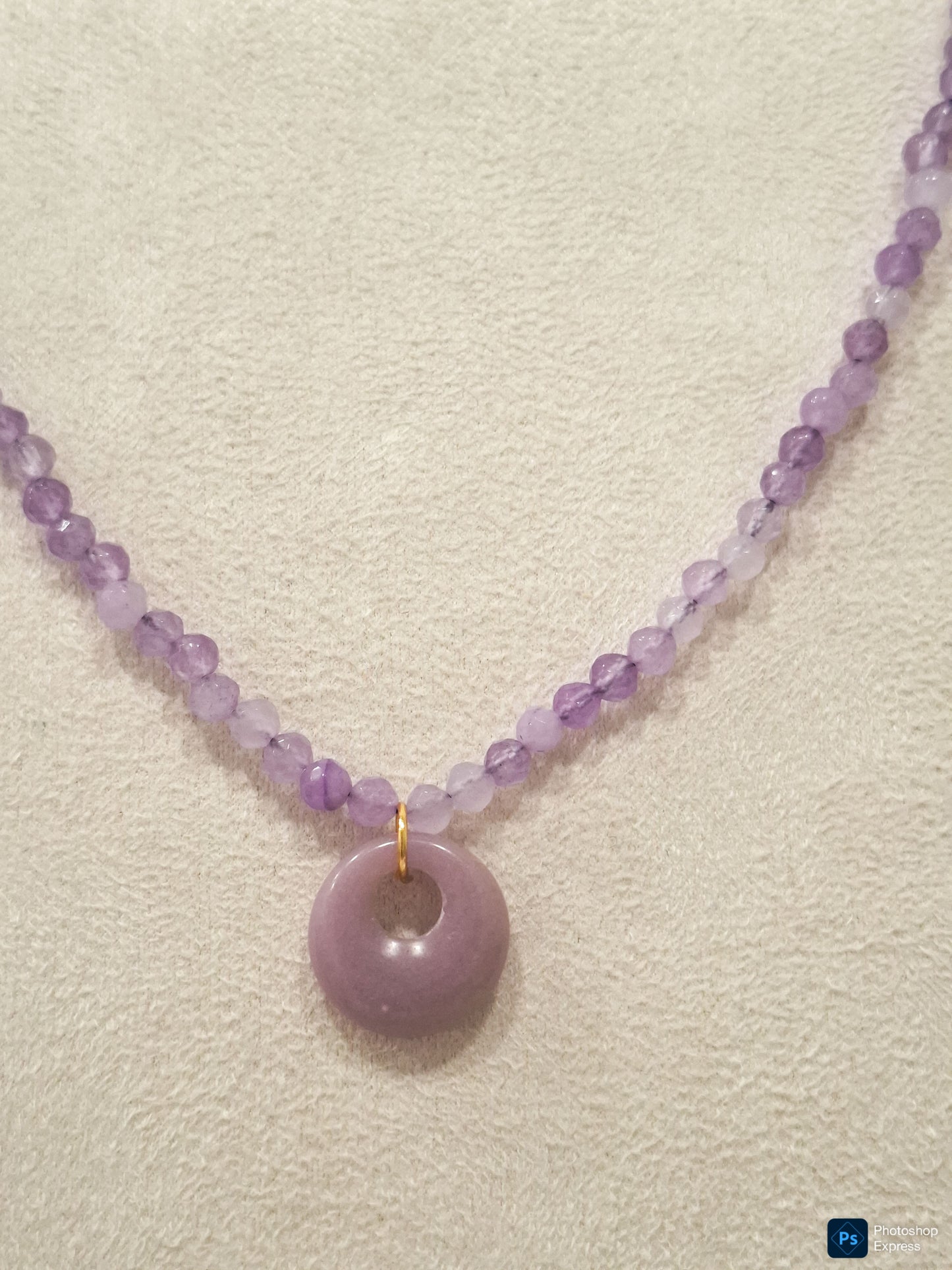 Collar bolas ARO PIEDRA lila