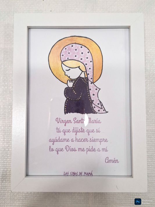 Cuadro Virgen Niña PÚRPURA