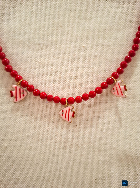 Collar bolas ESTEPONA rojo
