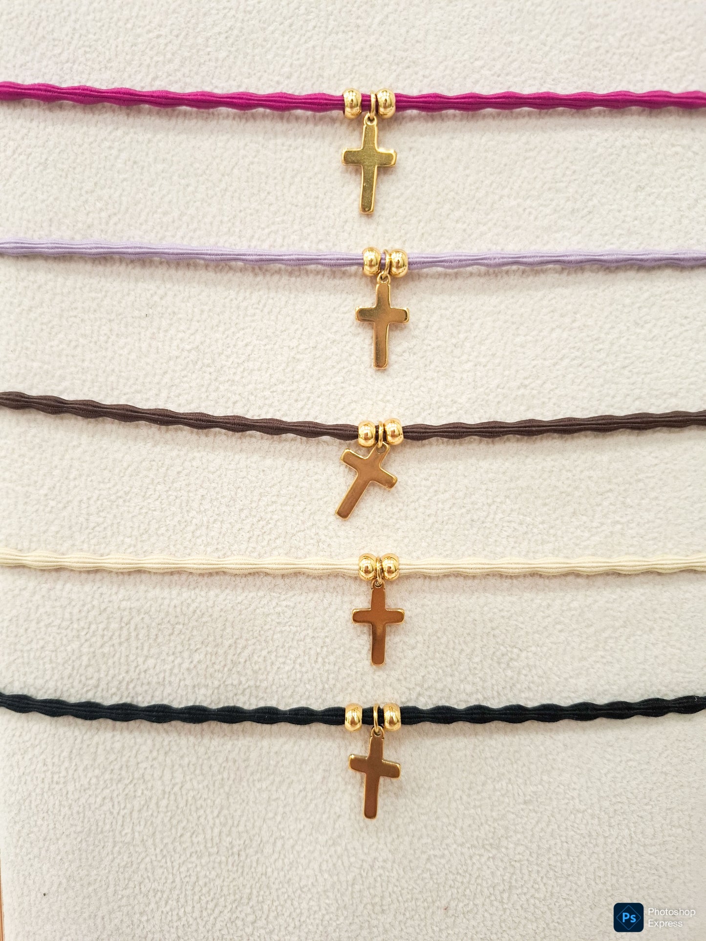 Collar elástico Cruz ACERO INOXIDABLE