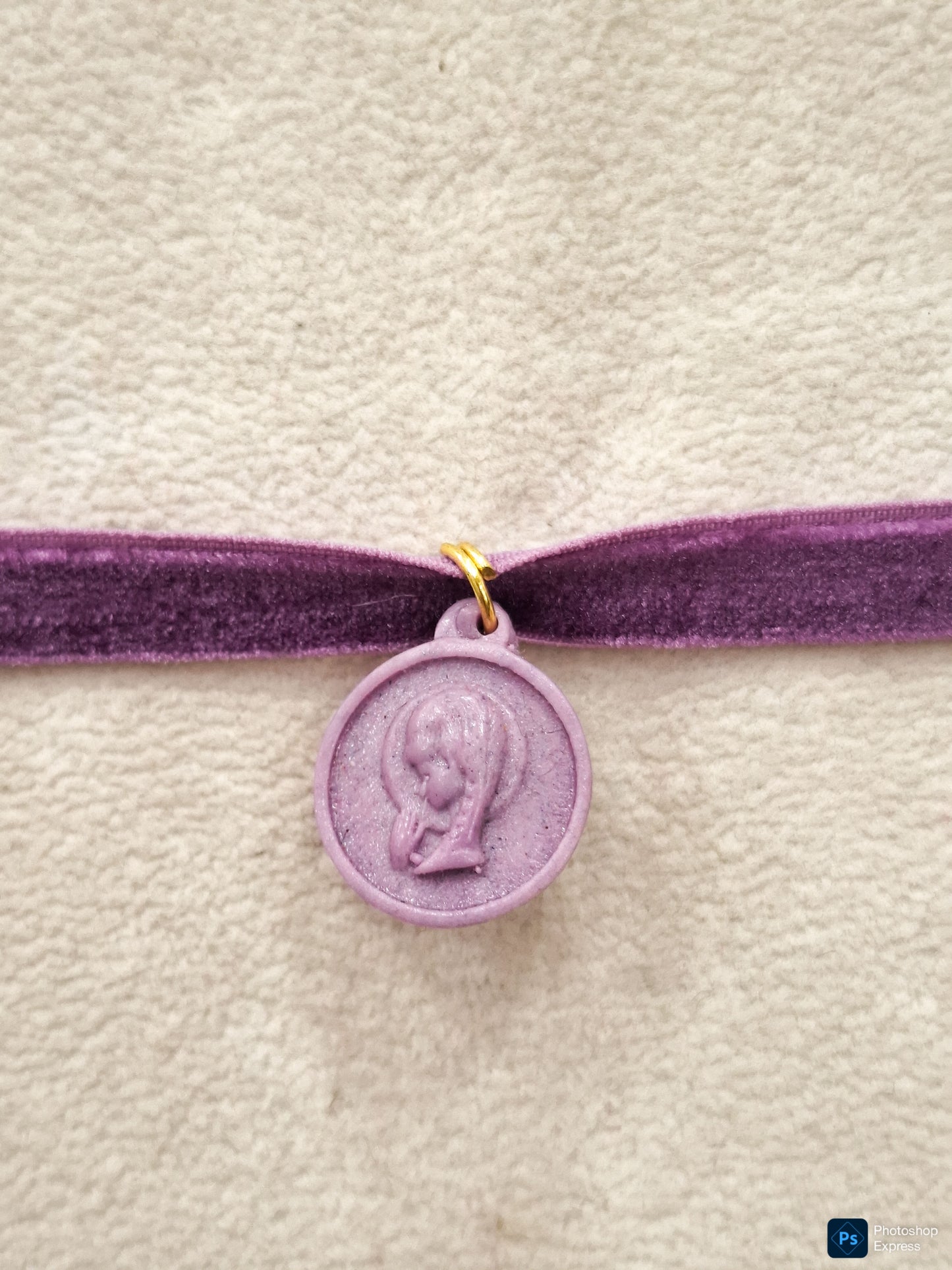 Chóker TERCIOPELO elástico VIRGEN NIÑA