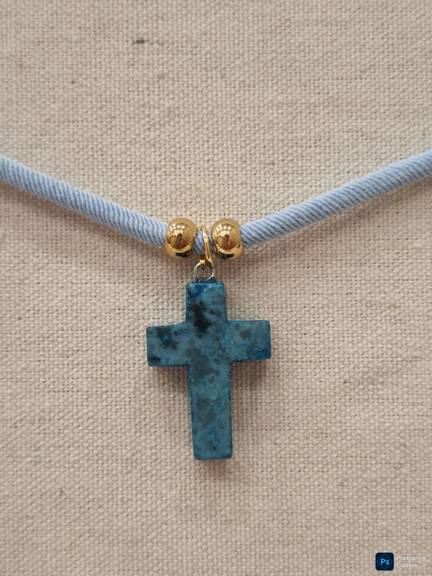 Collar elástico Cruz PIEDRA