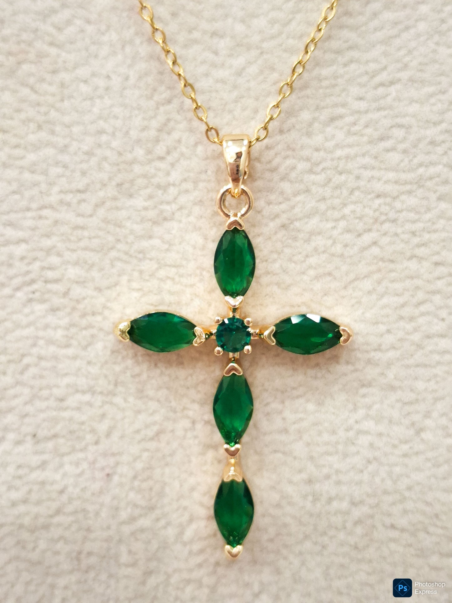 Collar ACERO CRUZ VERDE