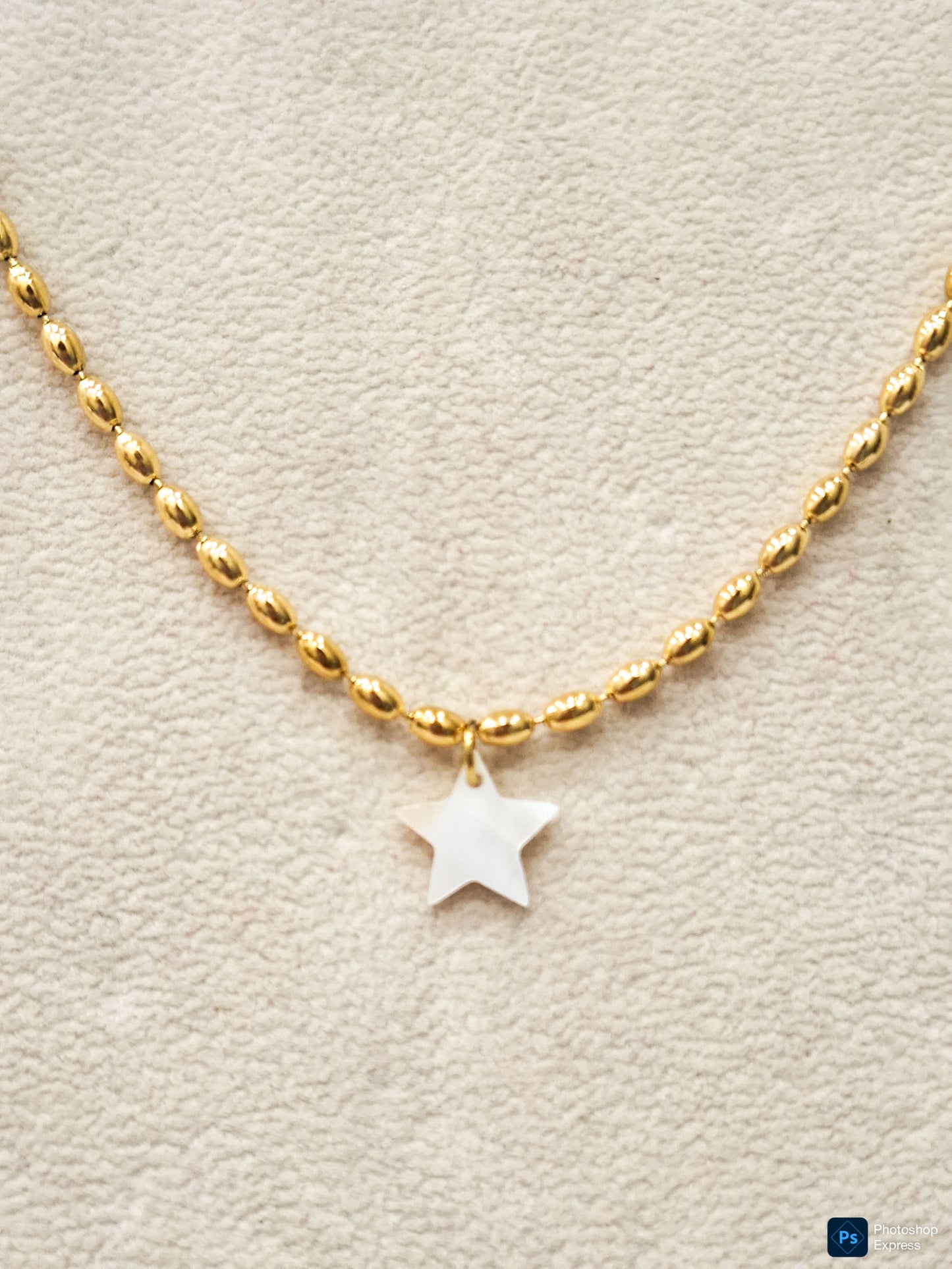 Collar ACERO ESTRELLA NÁCAR