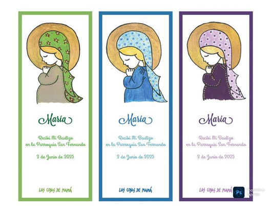 Recordatorio / Separapáginas VIRGEN NIÑA BAUTIZO borde