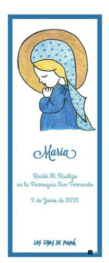 Recordatorio / Separapáginas VIRGEN NIÑA BAUTIZO borde