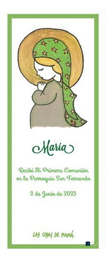 Recordatorio / Separapáginas VIRGEN NIÑA COMUNIÓN borde