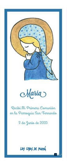Recordatorio / Separapáginas VIRGEN NIÑA COMUNIÓN borde